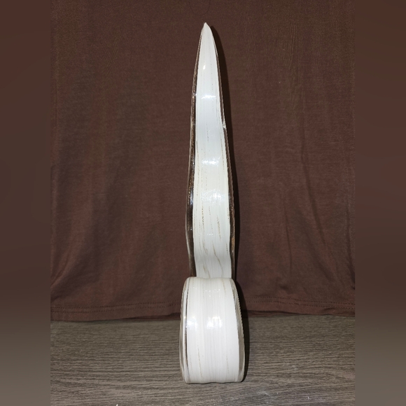 Murano White And Gold Swirl Glass Art Piece - Picture 2 of 7